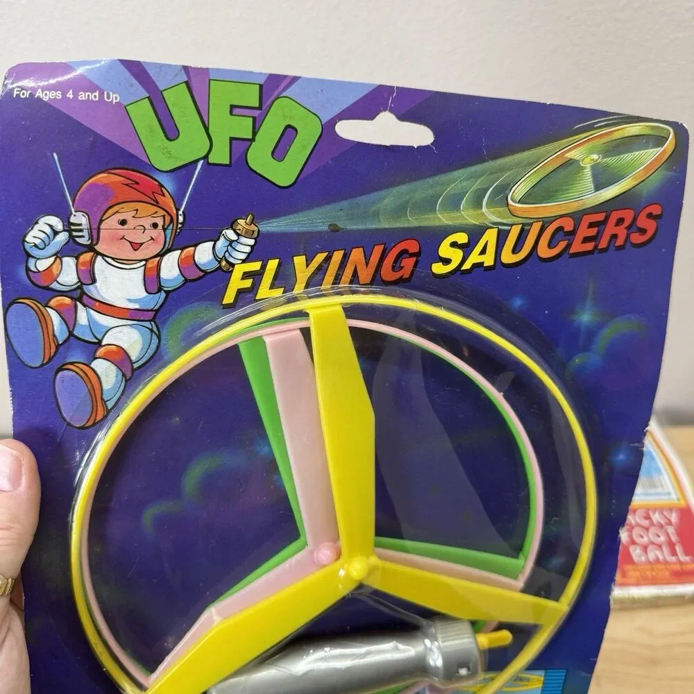 RARE Vtg 90s UFO Flying Saucers Toy Kids Boy Gift Christmas Nostalgic Retro - Picture 2 of 4